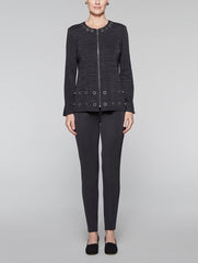 Slate Grey Zipper and Grommet Jacket