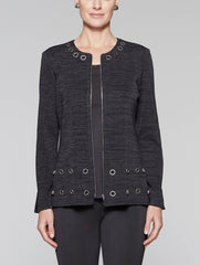 Slate Grey Zipper and Grommet Jacket