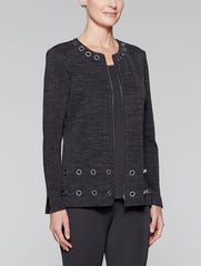 Slate Grey Zipper and Grommet Jacket