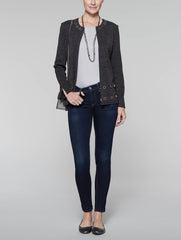 Slate Grey Zipper and Grommet Jacket