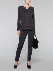 Slate Grey Zipper and Grommet Jacket