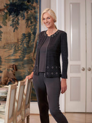 Slate Grey Zipper and Grommet Jacket