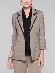 Ombre Ripple Stitch Jacket Color Macchiato/Black/Macadamia