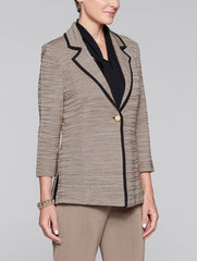 Ombre Ripple Stitch Jacket Color Macchiato/Black/Macadamia