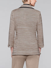 Ombre Ripple Stitch Jacket Color Macchiato/Black/Macadamia