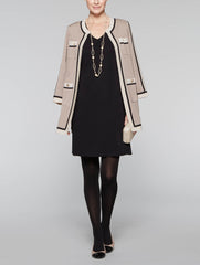 Four Pocket Contrast Jacket Color Macchiato/Black/Macadamia