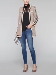 Four Pocket Contrast Jacket Color Macchiato/Black/Macadamia