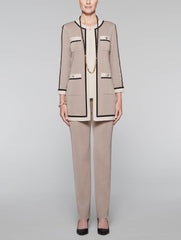 Four Pocket Contrast Jacket Color Macchiato/Black/Macadamia