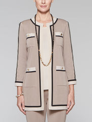 Four Pocket Contrast Jacket Color Macchiato/Black/Macadamia