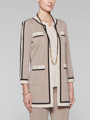 Four Pocket Contrast Jacket Color Macchiato/Black/Macadamia