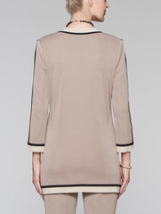 Four Pocket Contrast Jacket Color Macchiato/Black/Macadamia