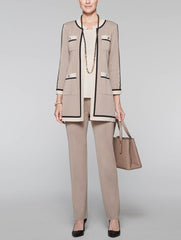 Four Pocket Contrast Jacket Color Macchiato/Black/Macadamia