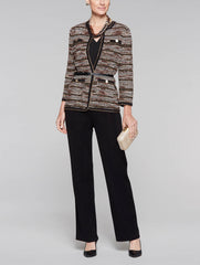 Sparkle Stitch Jacket Color Hickory/Black/Macademia