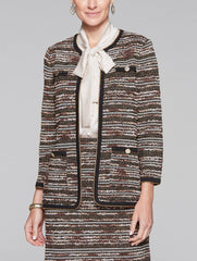 Sparkle Stitch Jacket Color Hickory/Black/Macademia