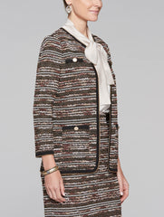 Sparkle Stitch Jacket Color Hickory/Black/Macademia