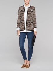 Sparkle Stitch Jacket Color Hickory/Black/Macademia