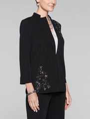 Embroidery and Stone Jacket Color Black