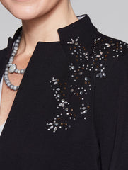 Embroidery and Stone Jacket Color Black