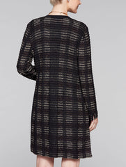 Multi Stitch Long Jacket Color Hickory/Black/Caramel