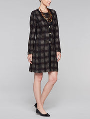 Multi Stitch Long Jacket Color Hickory/Black/Caramel