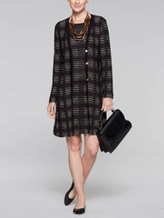 Multi Stitch Long Jacket Color Hickory/Black/Caramel