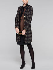 Multi Stitch Long Jacket Color Hickory/Black/Caramel