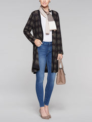 Multi Stitch Long Jacket Color Hickory/Black/Caramel