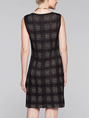 Multi Stitch Sheath Dress Color Hickory/Black/Caramel