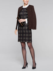 Mélange with Leather Laced Jacket Color Hickory/Black