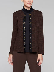 Mélange with Leather Laced Jacket Color Hickory/Black