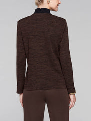 Mélange with Leather Laced Jacket Color Hickory/Black