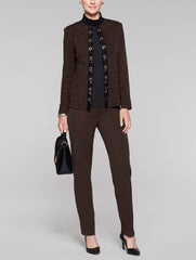 Mélange with Leather Laced Jacket Color Hickory/Black