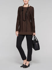 Contrast Detail Tunic Color Hickory/Black
