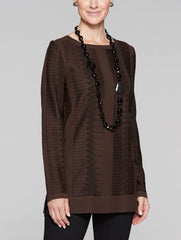 Contrast Detail Tunic Color Hickory/Black