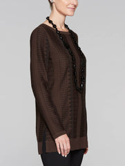 Contrast Detail Tunic Color Hickory/Black