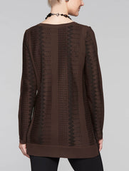Contrast Detail Tunic Color Hickory/Black