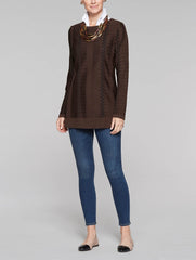 Contrast Detail Tunic Color Hickory/Black