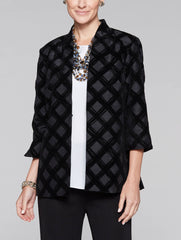 Woven Flock Pattern Jacket Color Black