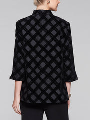 Woven Flock Pattern Jacket Color Black