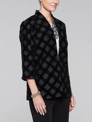 Woven Flock Pattern Jacket Color Black