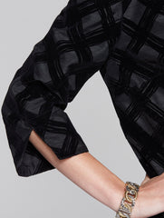 Woven Flock Pattern Jacket Color Black