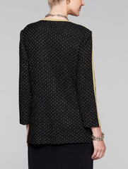 Gold Lurex Chain Trim Jacket Color Black/Gold