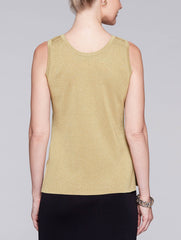 Gold 25" Lurex Knit Tank Color Gold
