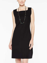 Black Square Neck Tank Dress