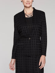 Black Grid Texture Jacket Color Black