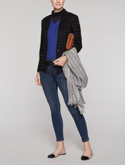 Black Grid Texture Jacket Color Black