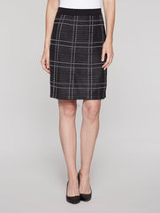 Windowpane Skirt Color Black/White