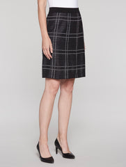 Windowpane Skirt Color Black/White