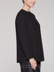 Black Long Sleeve Twisted Neckline Blouse Color Black