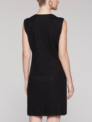 Knit & Ponte Zip Dress Color Black